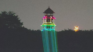 On site debugging of laser carving dynamic display design of tower